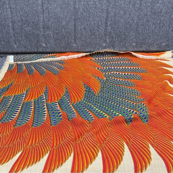 Mma Accessories - 1976 The Treasures of Tutankhamun Vibrant Orange and Blue Patterned Fabric 100%